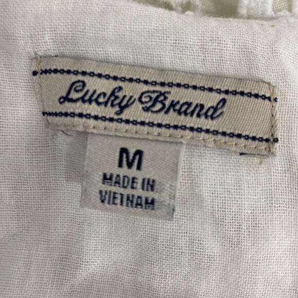 Lucky Brand Cotton Ivory Color Crochet Top Size M - Picture 6 of 10